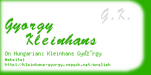 gyorgy kleinhans business card